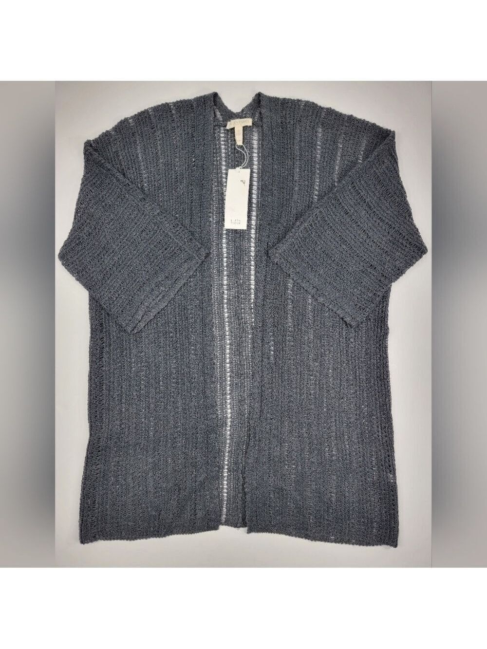 NEW Eileen Fisher Women's S Cardigan Sweater Open Front Organic Linen Cotton NWT